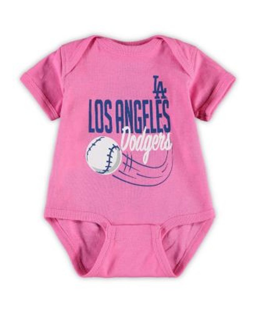 Girls Newborn Infant Cody Bellinger Pink Los Angeles Dodgers Baby Slugger Name Number Bodysuit
