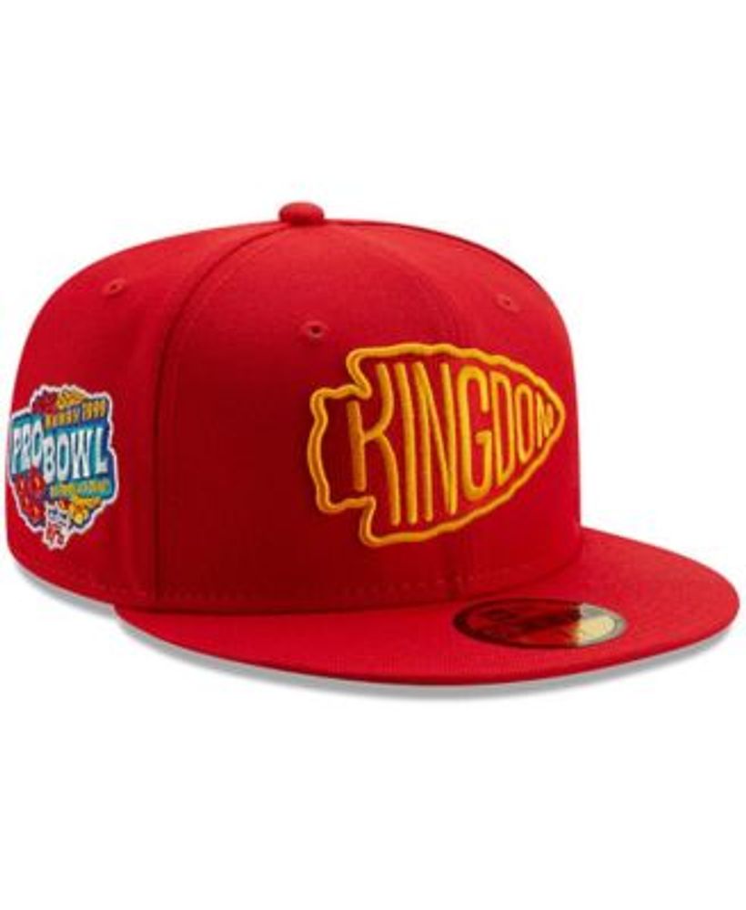 New Era Men's Red Kansas City Chiefs 1999 Pro Bowl Patch Gold Undervisor  59FIFY Fitted Hat