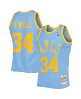 Men's Mitchell & Ness Shaquille O'Neal Yellow Los Angeles Lakers Hardwood Classics Off-Court Swingman Jersey