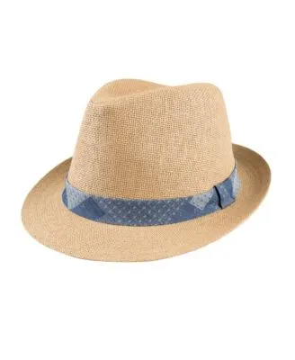 Men's Straw Fedora Hat
