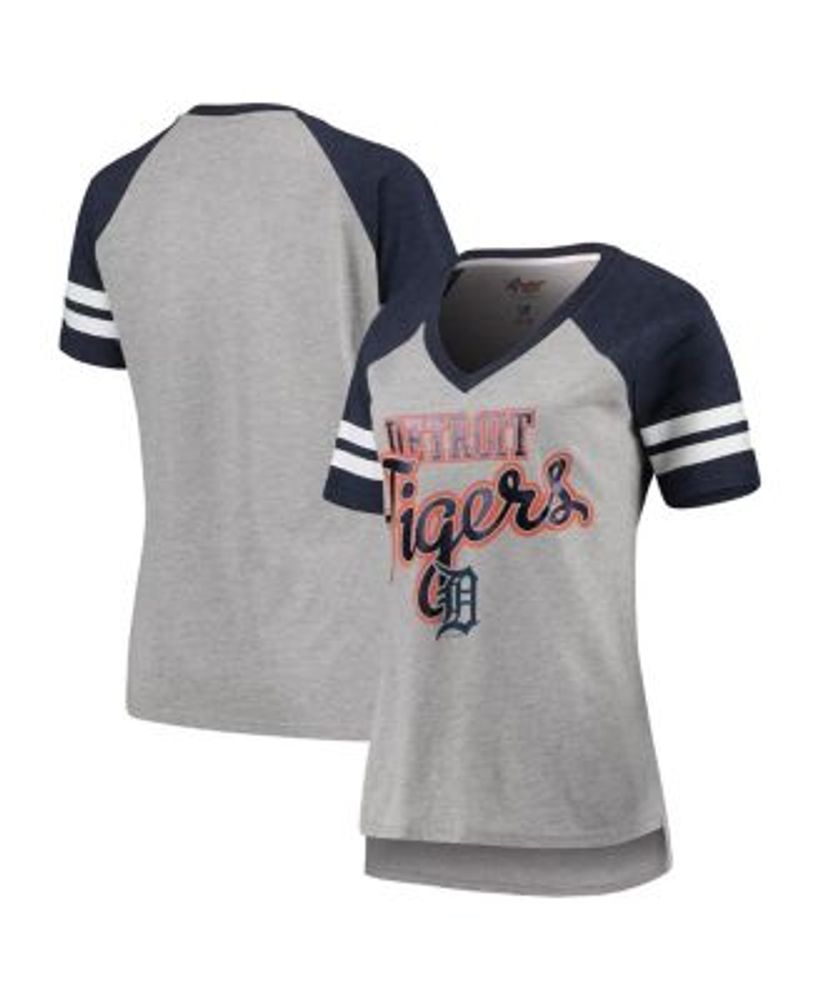 Women's Detroit Tigers Navy Plus Size Team Scoop Neck T-Shirt