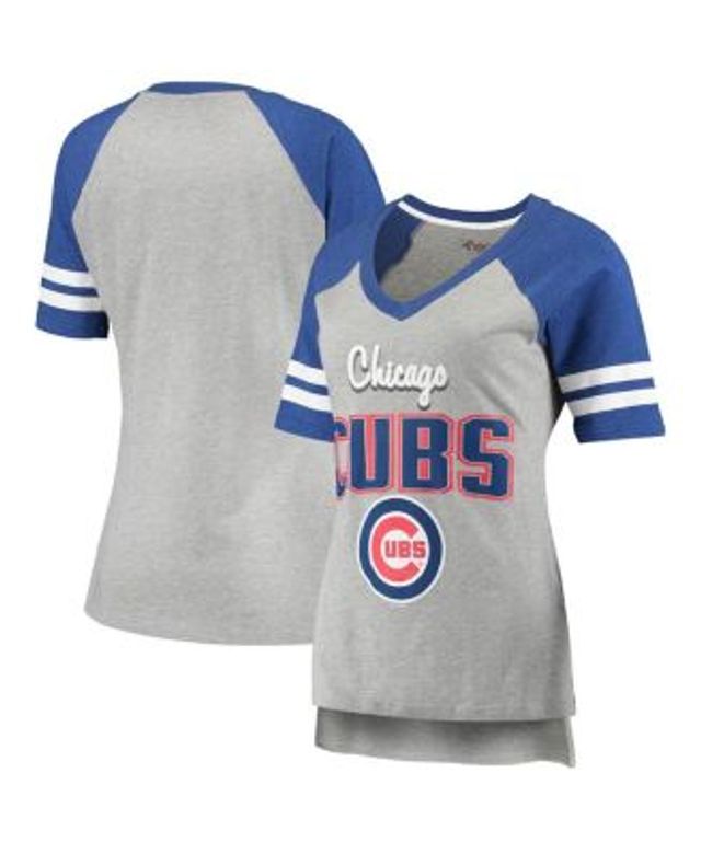 G-III 4Her by Carl Banks Women's Gray, Black Arizona Diamondbacks Goal Line  Raglan V-Neck T-shirt