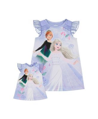 Frozen Toddler Girls Gown with Doll Night