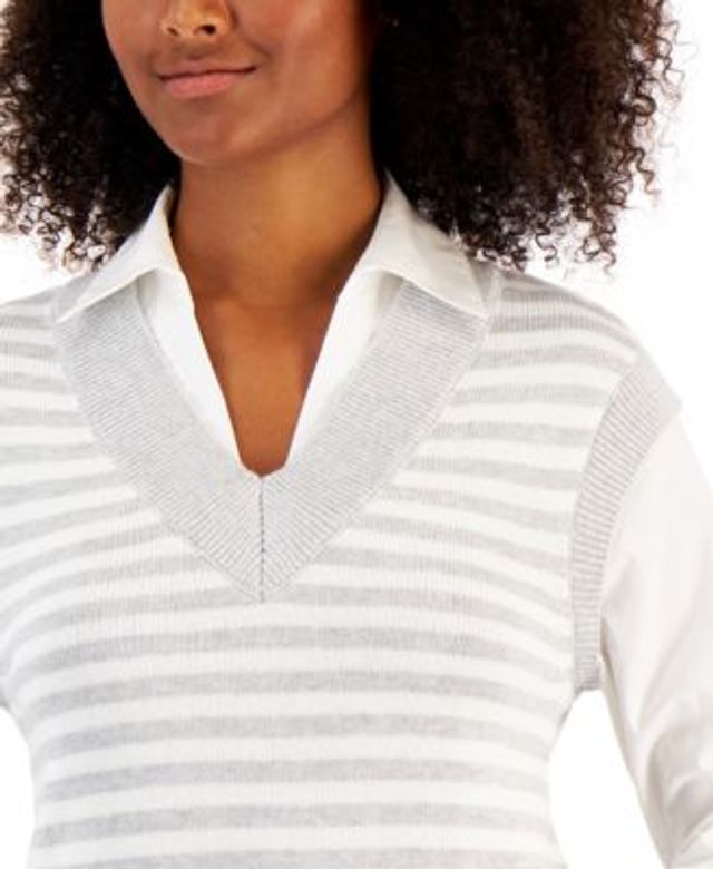 Charter Club Women's Layered Sweater Vest Top, Created for Macy's