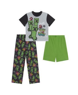 Big Boys Minecraft T-shirt, Pajama and Shorts, 3-Piece Set