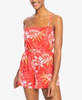 Juniors' On Way Love Cotton Romper Cover-Up