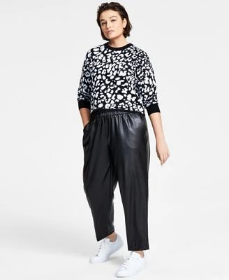 Women's Cheetah Jacquard Sweater, Created for Macy's