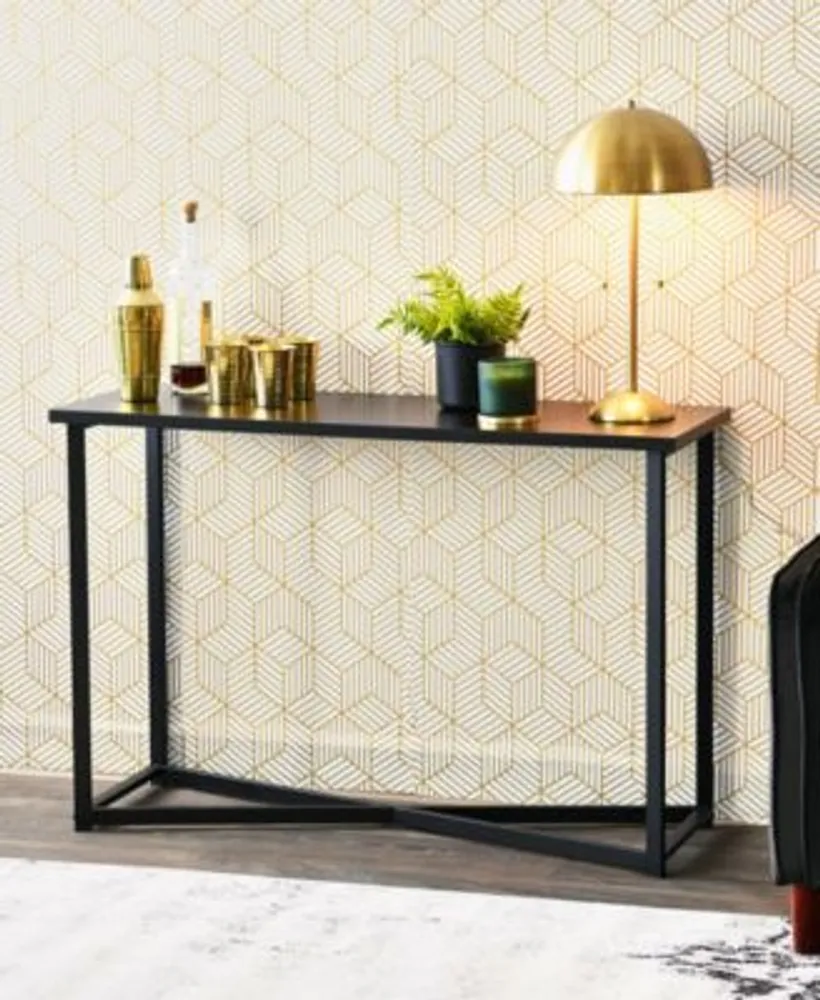 Marchito acantilado Hacer Household Essentials Black Steel and Faux Wood Black Oak Finish Sofa Table  | Dulles Town Center
