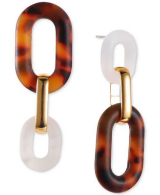 Gold-Tone & Color Link Drop Earrings, Created for Macy's