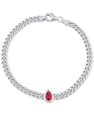 Lab-Created Ruby Chain Link Bracelet (1-1/7 ct. t.w.) in Sterling Silver