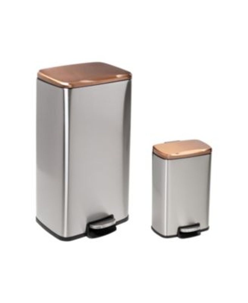 Honey Can Do Stainless Steel Step Trash Cans with Lid, Set of 2 | Fairlane  Town Center