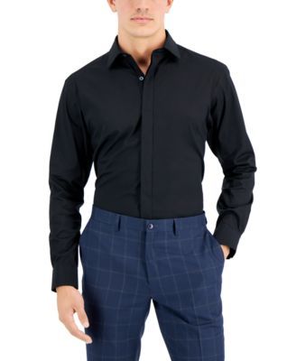 Men's Regular Fit 2-Way Stretch Formal Convertible-Cuff Dress Shirt, Created for Macy's