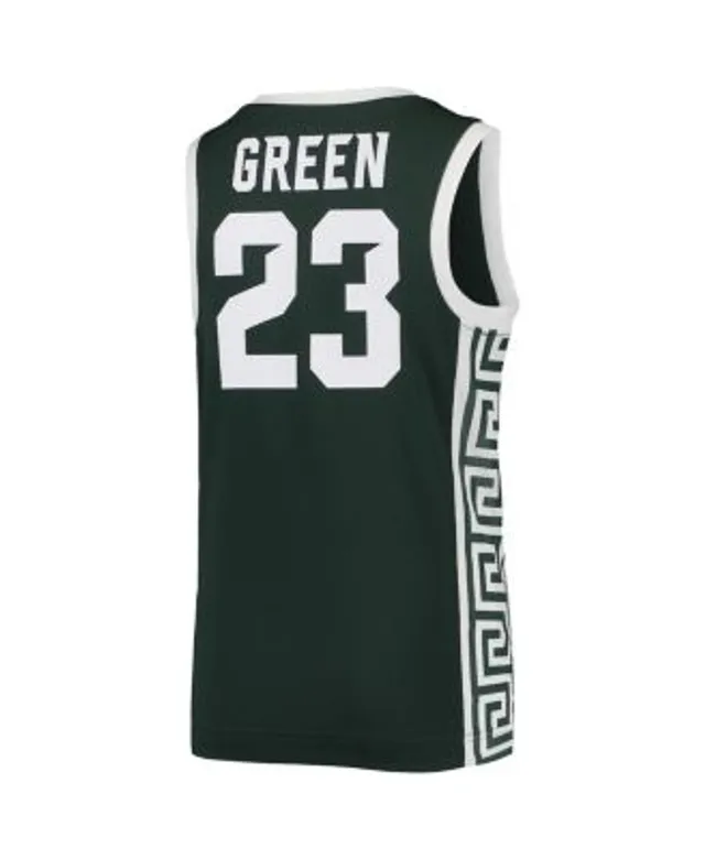 Men's Nike #21 White/Green Michigan State Spartans Replica