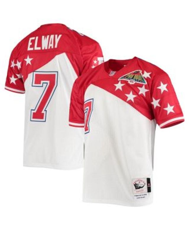 Men's Mitchell & Ness John Elway Royal/Orange Denver Broncos Big & Tall  Split Legacy Retired Player Replica Jersey 