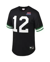 Men's Mitchell & Ness Joe Montana Black San Francisco 49ers Retired Player  Name & Number Mesh Top