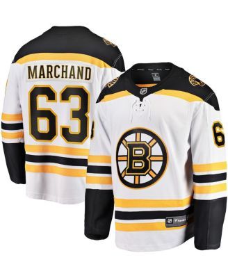 Men's Fanatics Branded Brad Marchand Black Boston Bruins Authentic Stack Name & Number Pullover Hoodie