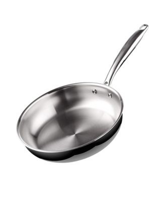 Tri-Ply Clad Stainless Steel Skillet Saute Fry Pan, 10"