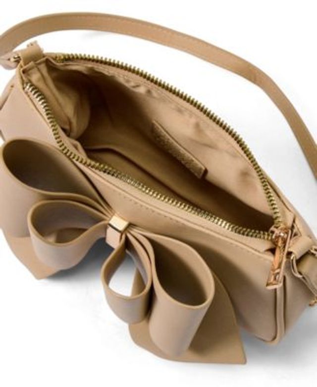 Women's Spring Bow Baguette Shoulder Bag - Beige