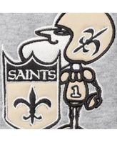 Men's '47 Heathered Gray New Orleans Saints Double Block Throwback Pullover Hoodie Size: Large