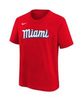 Nike Youth Boys Jazz Chisholm Jr. Red Miami Marlins 2021 City Connect Name  and Number T-shirt