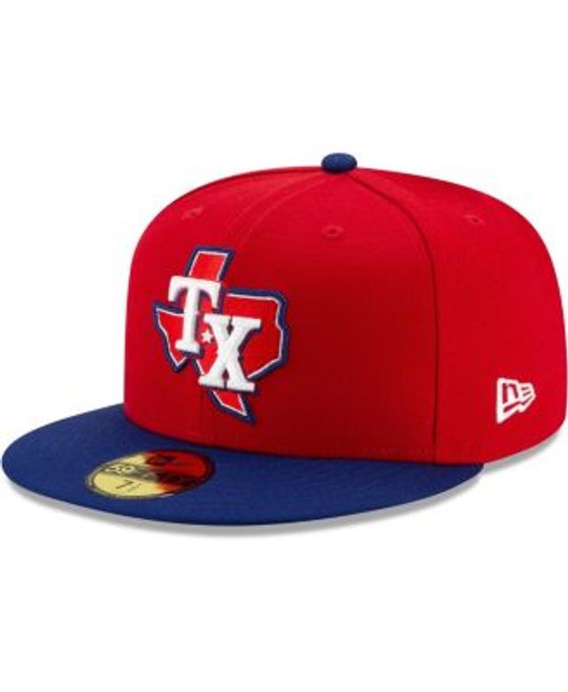 Men's Texas Rangers New Era Red/Royal 50th Anniversary Authentic Collection  On-Field 59FIFTY Fitted Hat