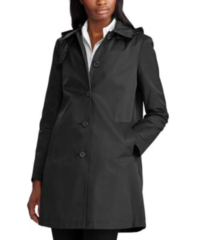 Lauren Ralph Lauren Petite Hooded Button Front Rain Coat, Created for Macy's  | Fairlane Town Center