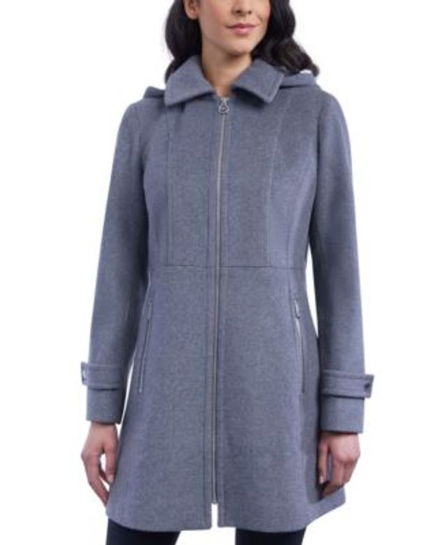 Michael Kors Women's Hooded Notched-Collar Coat | Connecticut Post Mall