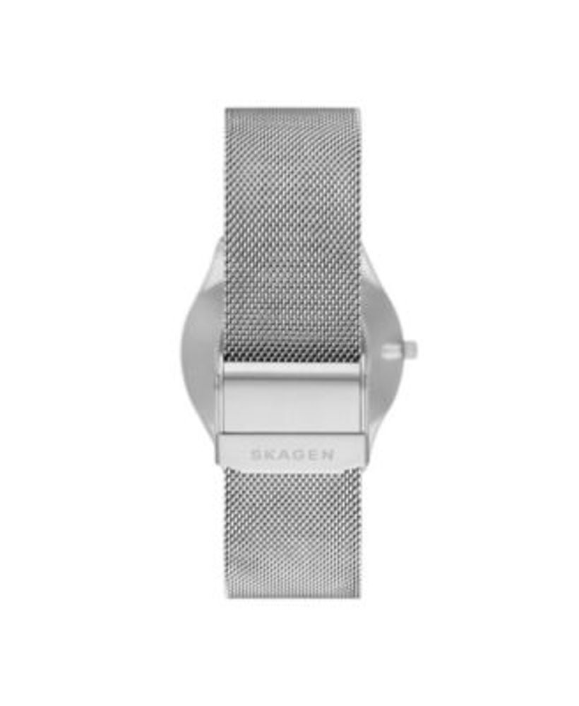 Men's Grenen in Silver-Tone Stainless Steel Mesh Bracelet Watch