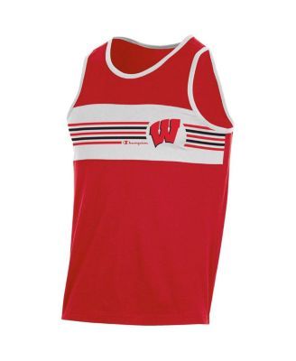 Men's Red Wisconsin Badgers Colorblock Tank Top