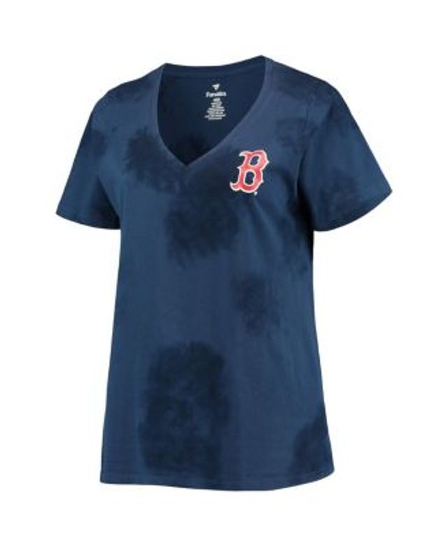 Women's Navy Washington Nationals Plus Size Cloud V-Neck T-Shirt