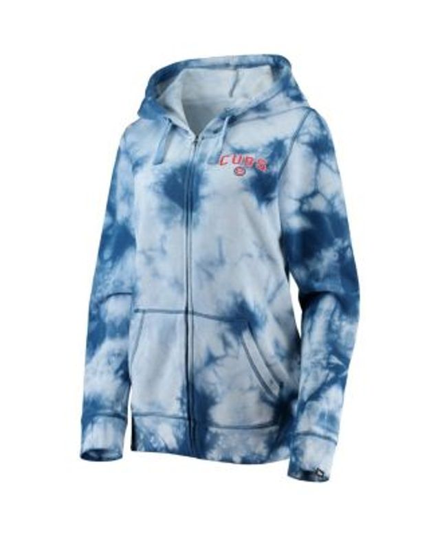 Men's New Era Royal Chicago Cubs Tie-Dye Pullover Hoodie