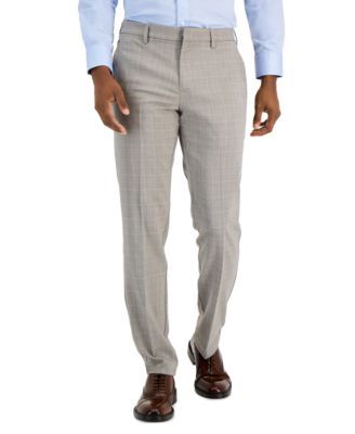 Men's Essentials Slim-Fit Stretch Glen Plaid Dress Pants