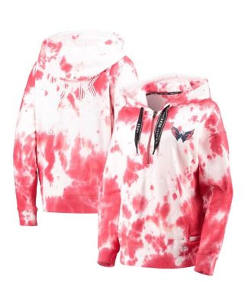 Baltimore Ravens DKNY Sport Women's Dakota Oversized Tie-Dye Half-Zip  Hoodie - White/Black