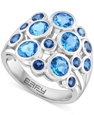 EFFY® Blue Topaz Bezel Cluster Ring (5-5/8 ct. t.w.) in Sterling Silver