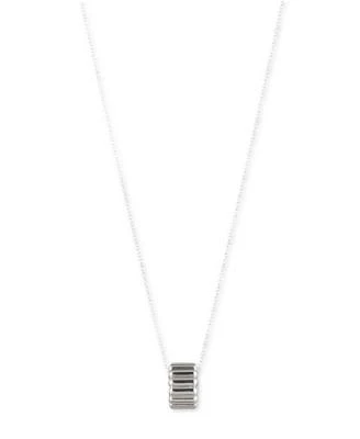 Sterling Silver Ribbed Ring Pendant Necklace