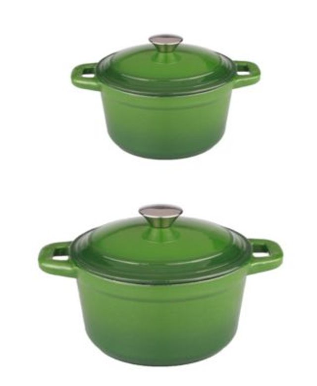 BergHOFF Neo 7qt Cast Iron Round Covered Dutch Oven, Green