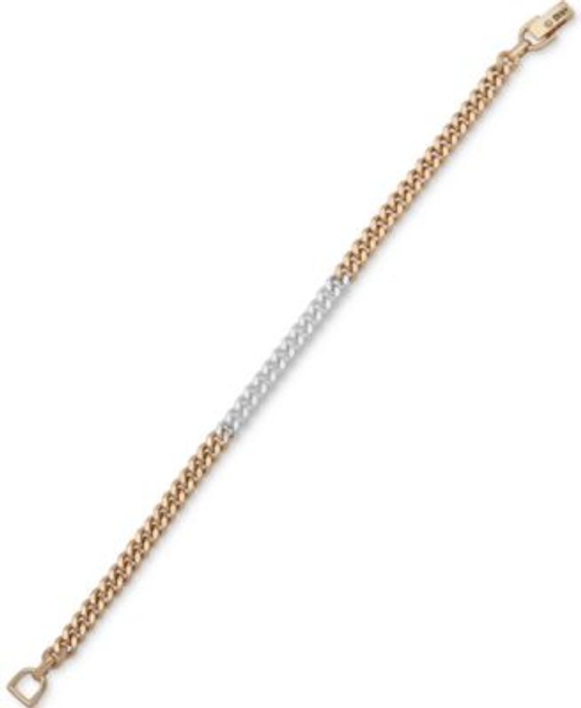 Two-Tone Curb Chain Link Bracelet