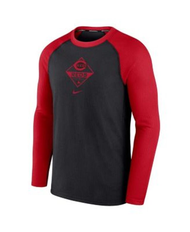 Men's Nike Royal/Red Texas Rangers Game Authentic Collection Performance Raglan Long Sleeve T-Shirt