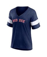 Women's Heathered Charcoal/Navy Boston Red Sox Plus Size Colorblock T-Shirt