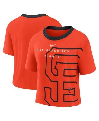 Women's Nike Orange/Black San Francisco Giants Next Up Tri-Blend Raglan  3/4-Sleeve T-Shirt