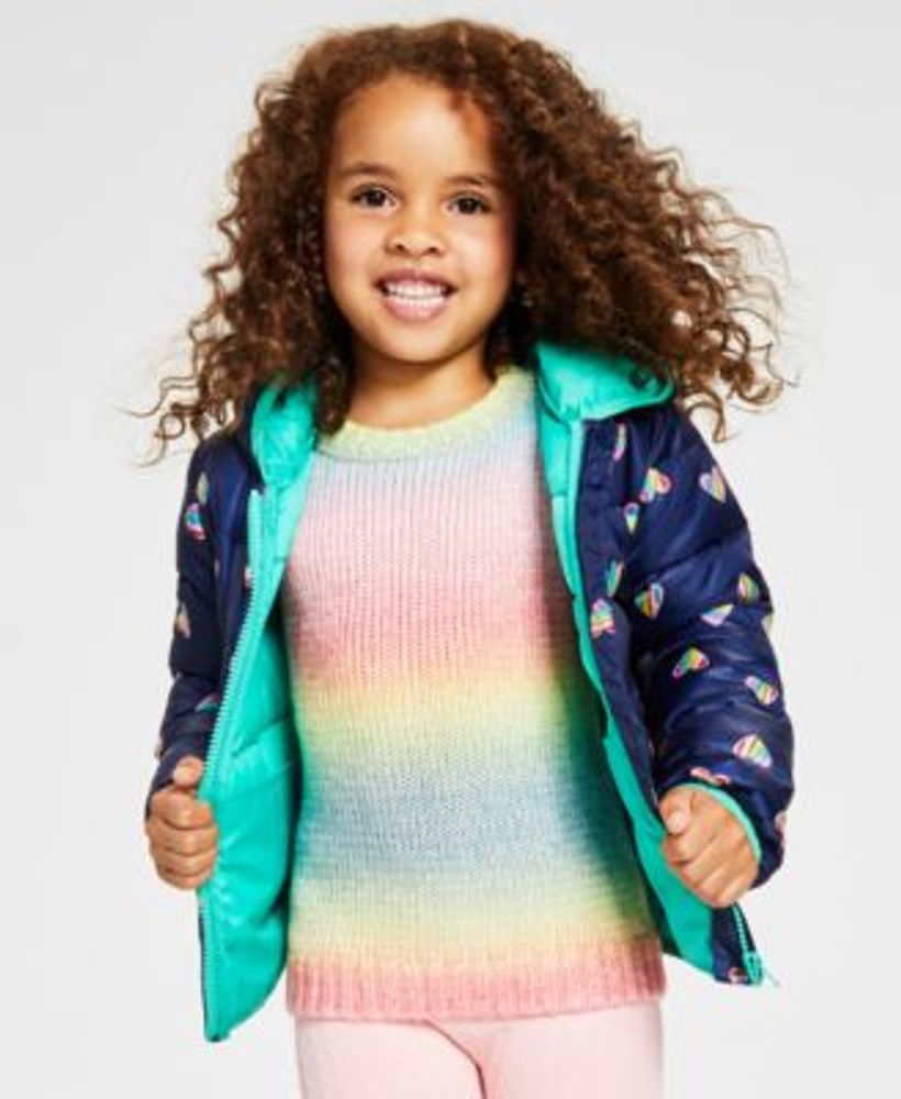 Girls Heart Packable Jacket with Bag