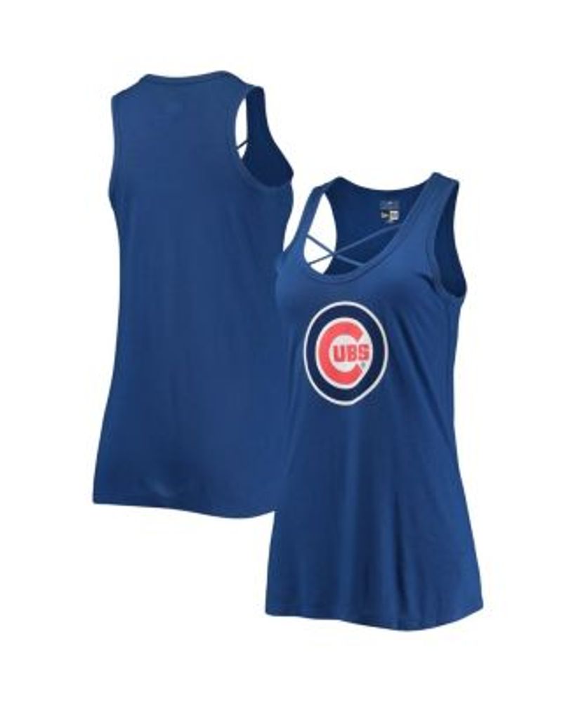 Women's Royal Chicago Cubs Front Strap Tank Top