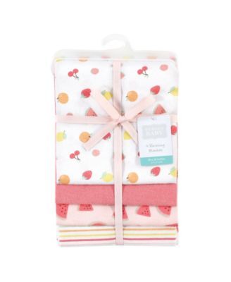 Baby Girls Flannel Receiving Blankets