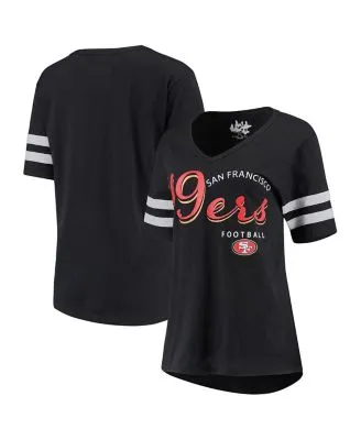 Women's Fanatics Branded Nick Bosa Scarlet San Francisco 49ers Plus Size  Name & Number V-Neck T-Shirt