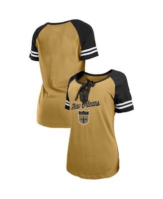 Men's Nike Gold/Black New Orleans Saints Throwback Raglan Long Sleeve  T-Shirt