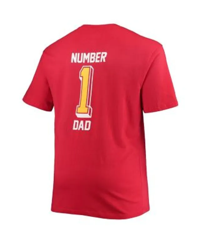 Men's Fanatics Branded Red Kansas City Chiefs #1 Dad T-Shirt