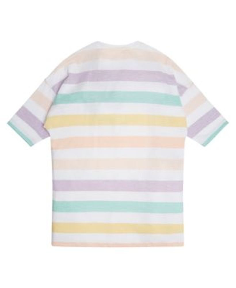 Big Girls Striped Embroidered Logo Jersey T-shirt