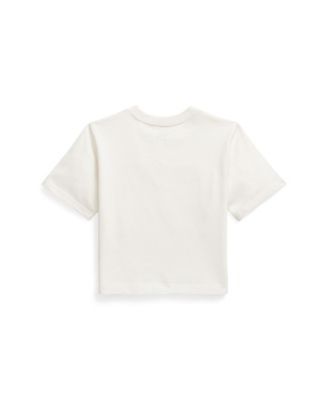 Girls Short Sleeves Logo Cotton Jersey Boxy T-shirt