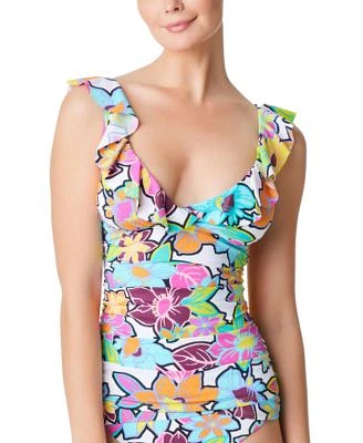 Women's Color Crush Ruffled Tankini