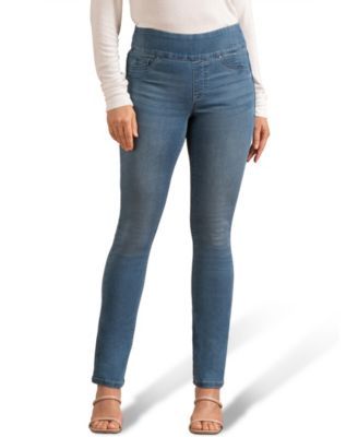 Women's Knit Clean Straight Leg with Cambre Waistband Jeans